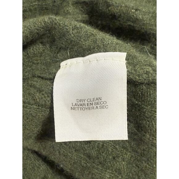 Anne Klein Sport Green Cable Knit Cardigan Sweater Merino Wool Angora Cashmere - Picture 4 of 7